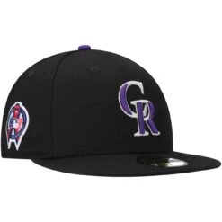 Men's Colorado Rockies New Era Black 9/11 Memorial Side Patch 59FIFTY Fitted Hat