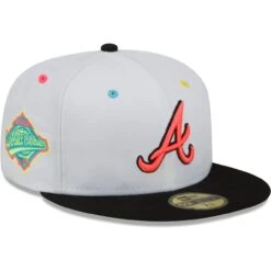 Men's Atlanta Braves New Era White/Black 1995 World Series Champions Neon Eye 59FIFTY Fitted Hat