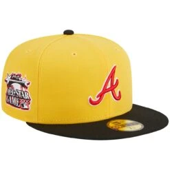 Men's Atlanta Braves New Era Yellow/Black Grilled 59FIFTY Fitted Hat