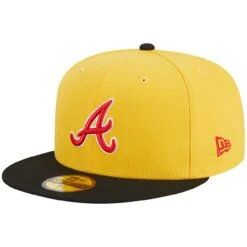 Men's Atlanta Braves New Era Yellow/Black Grilled 59FIFTY Fitted Hat -NEW ERA Sales Store black atlanta braves grilled 59fifty fitted hat ss5 p 200006660pv 3u ijz8qzva1arr1mpfzzi7v 74usdxemmkf7eaoe40u6