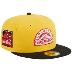 Men's Colorado Rockies New Era Yellow/Black Grilled 59FIFTY Fitted Hat