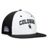 Men's Colorado Rockies Fanatics Branded White/Black Iconic Color Blocked Fitted Hat
