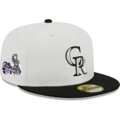 Men's Colorado Rockies New Era Stone/Black Retro 59FIFTY Fitted Hat