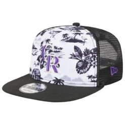 Men's Colorado Rockies New Era White/Black Vacay 2.0 A-Frame Trucker 9FIFTY Snapback Hat