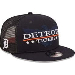 Men's Detroit Tigers New Era Navy/Black Patriot Trucker 9FIFTY Snapback Hat