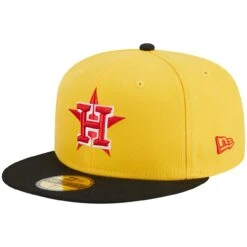 Men's Houston Astros New Era Yellow/Black Grilled 59FIFTY Fitted Hat -NEW ERA Sales Store black houston astros grilled 59fifty fitted hat ss5 p 200006670pv 3u b8htfh45tdlnjezahe9gv 2ywaylyzca8vq7xe3nip