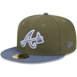 Men's Atlanta Braves New Era Olive/Blue 59FIFTY Fitted Hat -NEW ERA Sales Store blue atlanta braves 59fifty fitted hat ss5 p 200013098pv 3u e2kkzsusetd9cstkkregv unhziqruijs0qswhtjc5