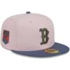 Men's Boston Red Sox New Era Pink/Blue Olive Undervisor 59FIFTY Fitted Hat