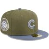 Men's Chicago Cubs New Era Olive/Blue 59FIFTY Fitted Hat
