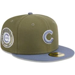 Men's Chicago Cubs New Era Olive/Blue 59FIFTY Fitted Hat