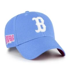 Boston Red Sox '47 2007 World Series Primary Team Logo Side Hit Snapback Adjustable Hat – Purple