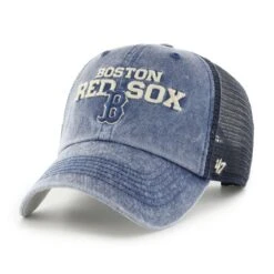 Boston Red Sox '47 Primary Team Logo Drumlin Mesh Clean Up Adjustable Hat – Blue