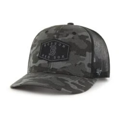 Boston Red Sox '47 Primary Team Logo Tonal Camo Convoy Trucker Snapback Hat – Black