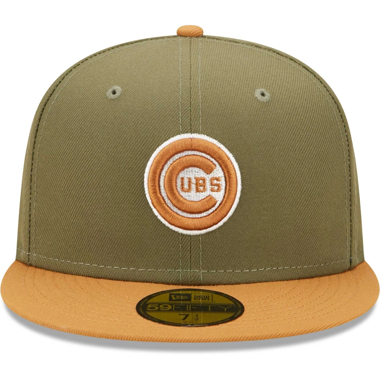 Men's Chicago Cubs New Era Olive/Brown Two-Tone Color Pack 59FIFTY Fitted Hat - Image 2