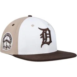 Men's Detroit Tigers Pro Standard White/Brown Chocolate Ice Cream Drip Snapback Hat