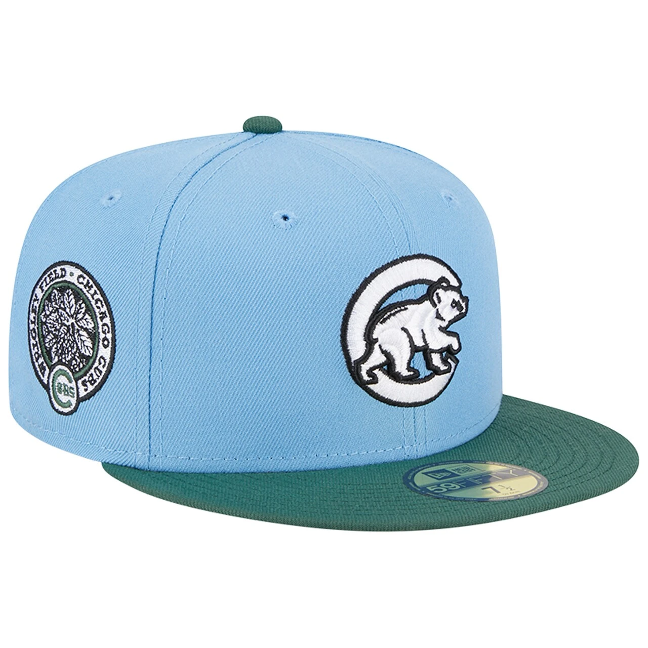 Men's Chicago Cubs New Era Sky Blue/Cilantro Wrigley Field 59FIFTY Fitted Hat 1 Men's Chicago Cubs New Era Sky Blue/Cilantro Wrigley Field 59FIFTY Fitted Hat