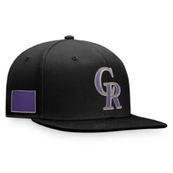 Men's Colorado Rockies Fanatics Branded Black/ State Side Two-Tone Snapback Hat