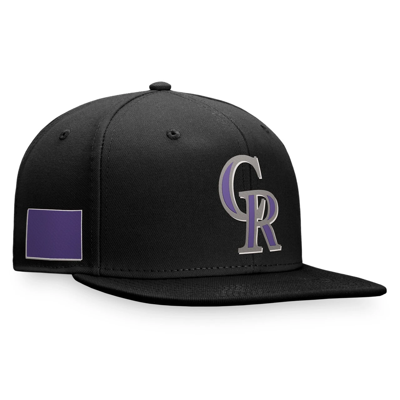 Men's Colorado Rockies Fanatics Branded Black/ State Side Two-Tone Snapback Hat 1 Men's Colorado Rockies Fanatics Branded Black/ State Side Two-Tone Snapback Hat