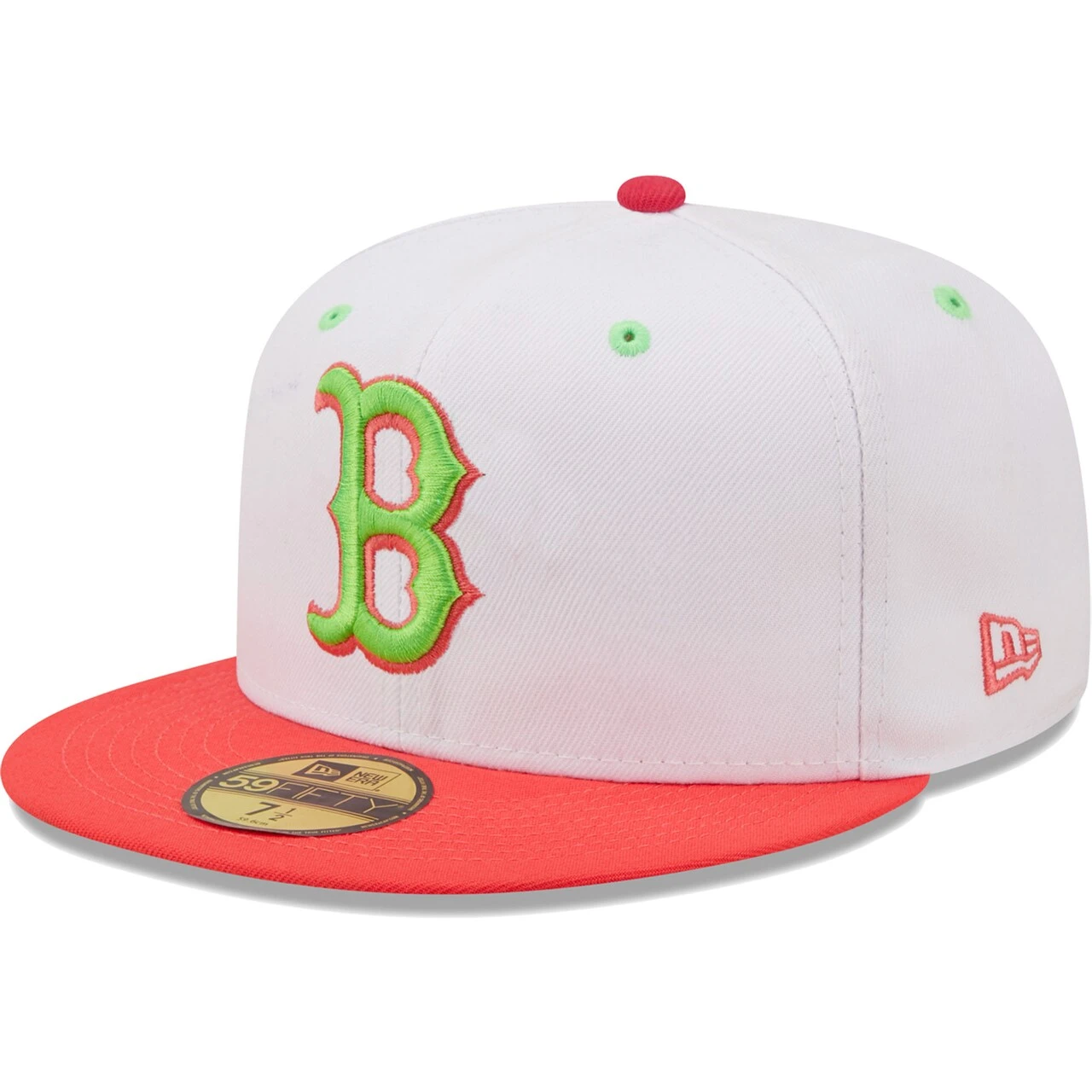 Men's Boston Red Sox New Era White/Coral 2004 World Series Strawberry Lolli 59FIFTY Fitted Hat 3 Men's Boston Red Sox New Era White/Coral 2004 World Series Strawberry Lolli 59FIFTY Fitted Hat - Image 3