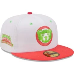 Men's Chicago Cubs New Era White/Coral 100 Years At Wrigley Field Strawberry Lolli 59FIFTY Fitted Hat