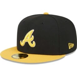 Men's Atlanta Braves New Era Black/Gold 59FIFTY Fitted Hat -NEW ERA Sales Store gold atlanta braves 59fifty fitted hat ss5 p 200015966pv 3u s0ryx6wgeasht0ggkcjzv rsk6dgcaa9pci4foxk3g