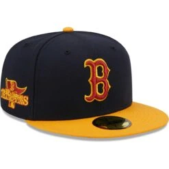 Men's Boston Red Sox New Era Navy/Gold Primary Logo 59FIFTY Fitted Hat
