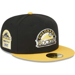 Men's Colorado Rockies New Era Black/Gold 59FIFTY Fitted Hat