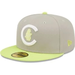 Men's Chicago Cubs New Era Gray/Green 1908 World Series Cyber 59FIFTY Fitted Hat -NEW ERA Sales Store green chicago cubs 1908 world series cyber 59fifty fitted hat pi4691000 altimages ff 4691853 f4d9165951662f5b5234alt3 full