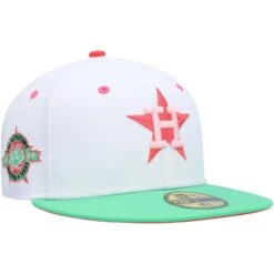 Men's Houston Astros New Era White/Green 1986 MLB All-Star Game Watermelon Lolli 59FIFTY Fitted Hat