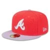Men's Atlanta Braves New Era Red/Lavender Spring Color Two-Tone 59FIFTY Fitted Hat