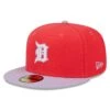 Men's Detroit Tigers New Era Red/Lavender Spring Color Two-Tone 59FIFTY Fitted Hat