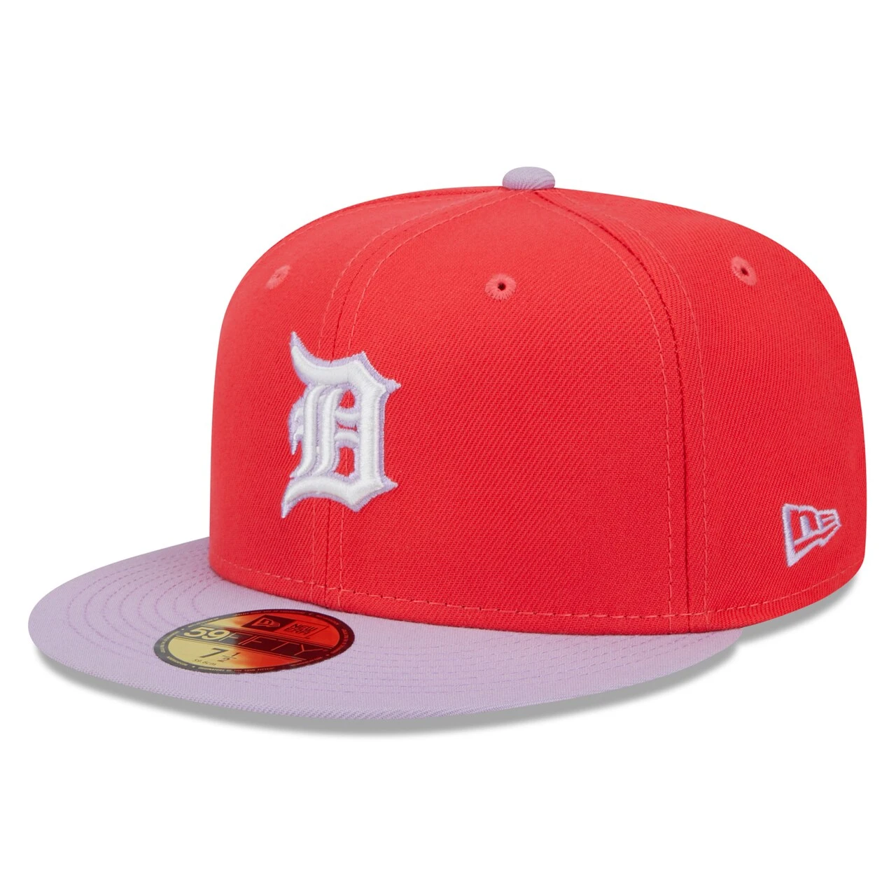 Men's Detroit Tigers New Era Red/Lavender Spring Color Two-Tone 59FIFTY Fitted Hat 1 Men's Detroit Tigers New Era Red/Lavender Spring Color Two-Tone 59FIFTY Fitted Hat