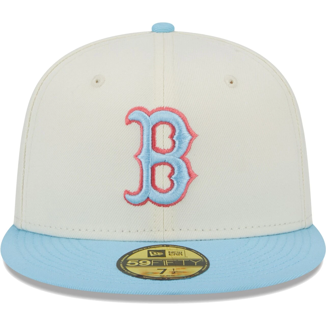 Men's Boston Red Sox New Era Cream/Light Blue Spring Color Two-Tone 59FIFTY Fitted Hat 2 Men's Boston Red Sox New Era Cream/Light Blue Spring Color Two-Tone 59FIFTY Fitted Hat - Image 2