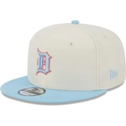 Men's Detroit Tigers New Era Cream/Light Blue Spring Basic Two-Tone 9FIFTY Snapback Hat