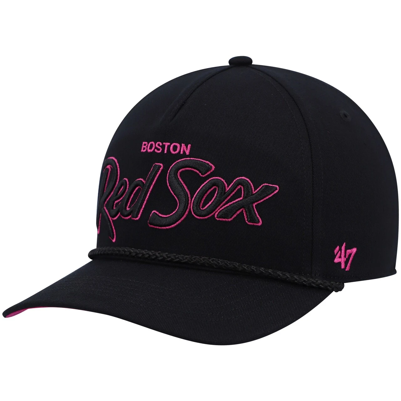 Men's Boston Red Sox '47 Black Hitch Orchid Undervisor Snapback Hat 3 Men's Boston Red Sox '47 Black Hitch Orchid Undervisor Snapback Hat - Image 3