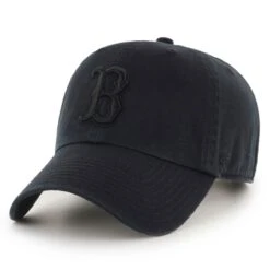 Men's Boston Red Sox '47 Black Team Logo Clean Up Adjustable Hat