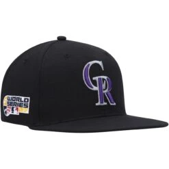 Men's Colorado Rockies '47 2007 World Series Black Sure Shot Captain Snapback Hat