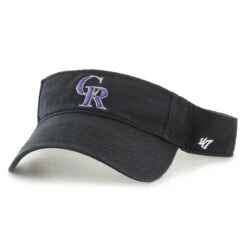 Men's Colorado Rockies '47 Black Clean Up Logo Visor