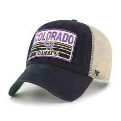 Men's Colorado Rockies '47 Black Four Stroke Clean Up Trucker Snapback Hat
