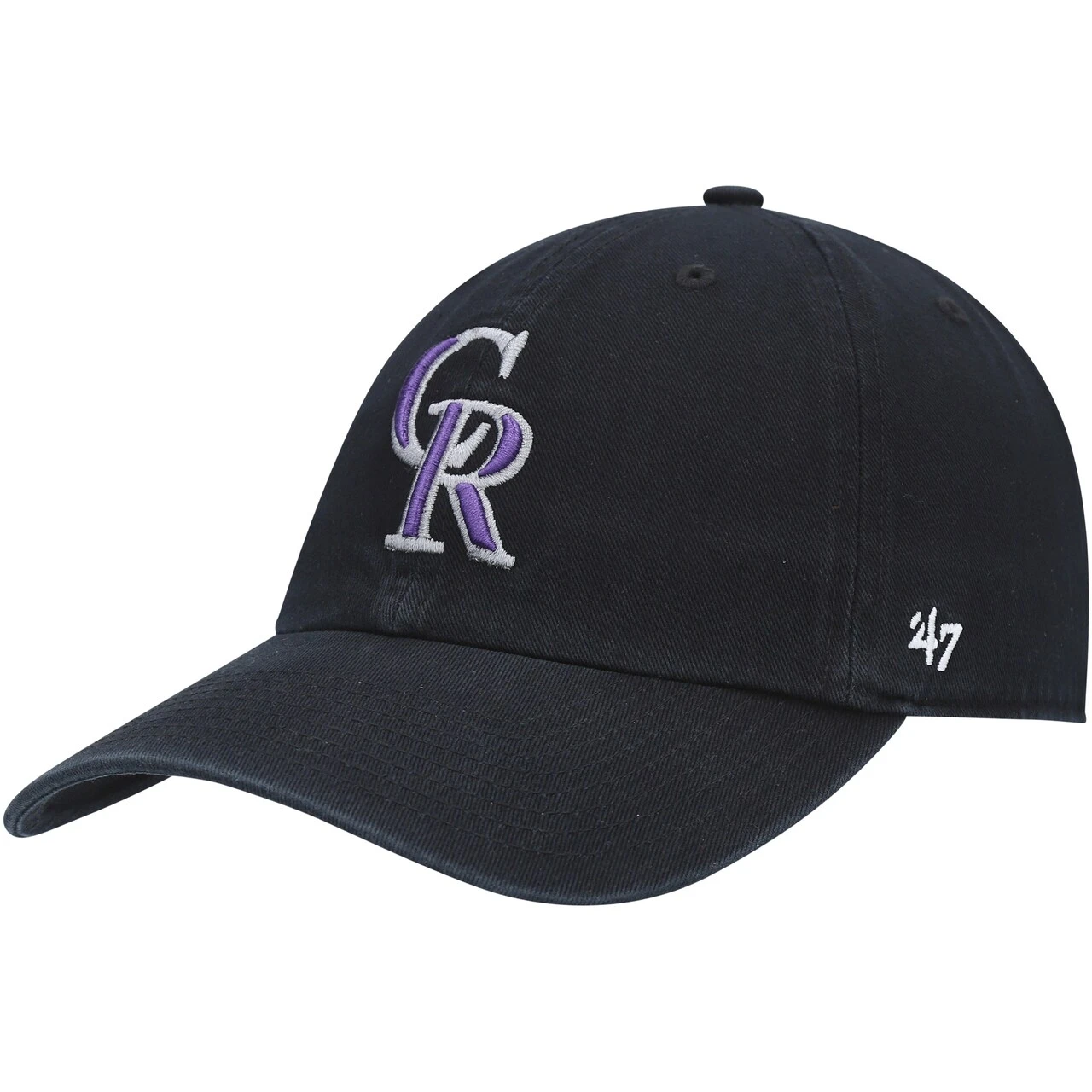 Men's Colorado Rockies '47 Black Heritage Clean Up Adjustable Hat
