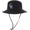 Men's Colorado Rockies '47 Black Panama Pail Bucket Hat