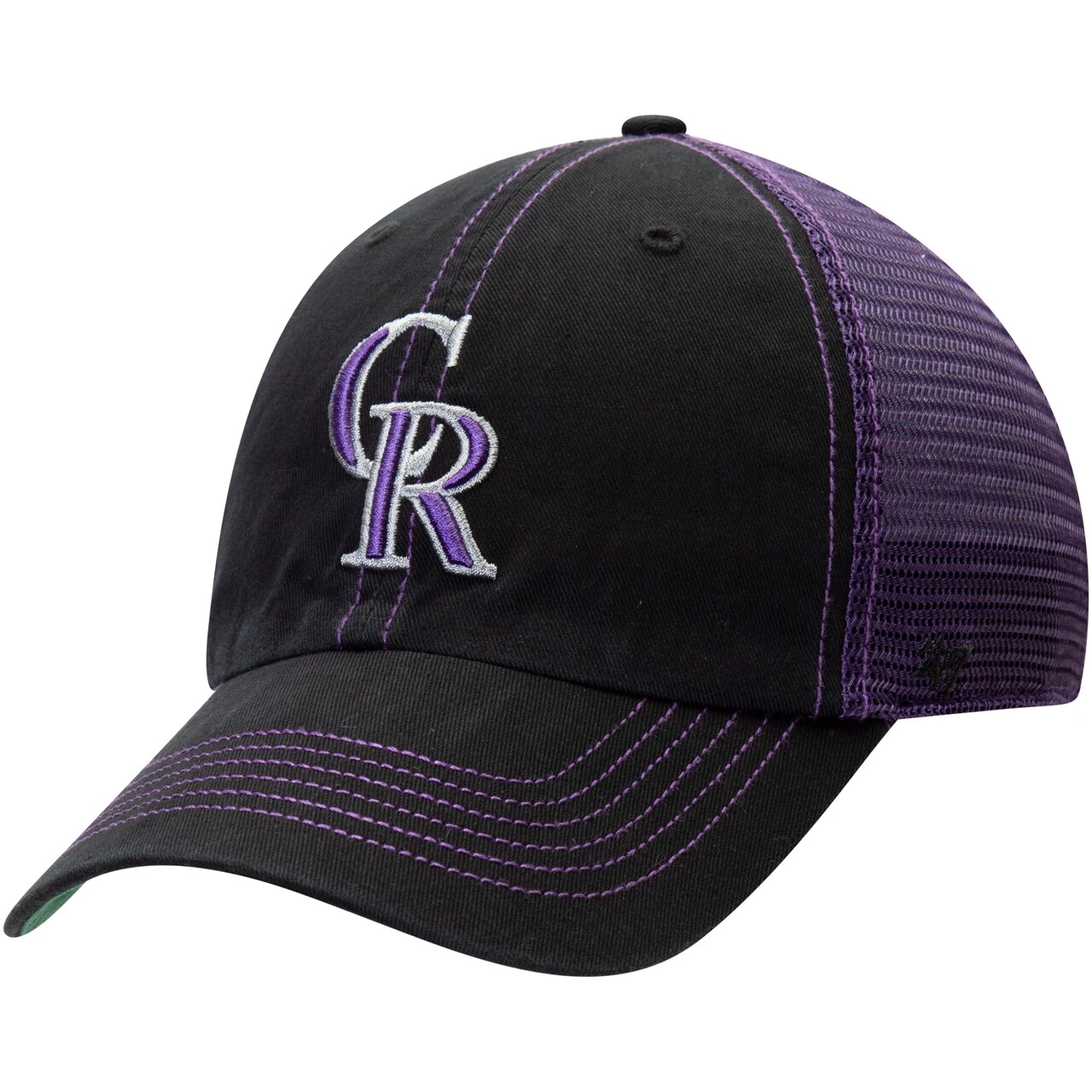 Men's Colorado Rockies '47 Black Trawler Clean Up Trucker Hat 1 Men's Colorado Rockies '47 Black Trawler Clean Up Trucker Hat