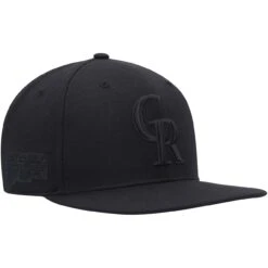 Men's Colorado Rockies '47 Black On Black Sure Shot Captain Snapback Hat