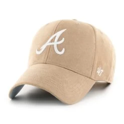 Men's Atlanta Braves '47 Khaki Ultra Suede MVP Adjustable Hat