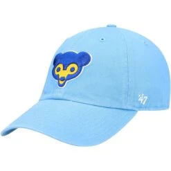 Men's Chicago Cubs '47 Light Blue Logo Cooperstown Collection Clean Up Adjustable Hat