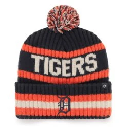 Men's Detroit Tigers '47 Navy Bering Cuffed Knit Hat With Pom