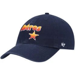 Men's Houston Astros '47 Navy Logo Cooperstown Collection Clean Up Adjustable Hat