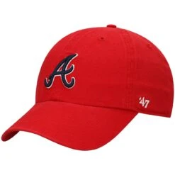 Men's Atlanta Braves '47 Red Team Clean Up Adjustable Hat