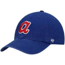 Men's Atlanta Braves '47 Royal 1972 Logo Cooperstown Collection Clean Up Adjustable Hat