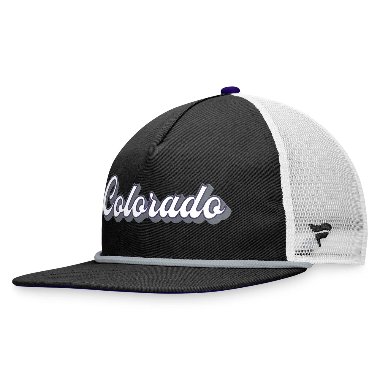 Men's Colorado Rockies Fanatics Branded Black Heritage Golfer Snapback Hat - Image 3